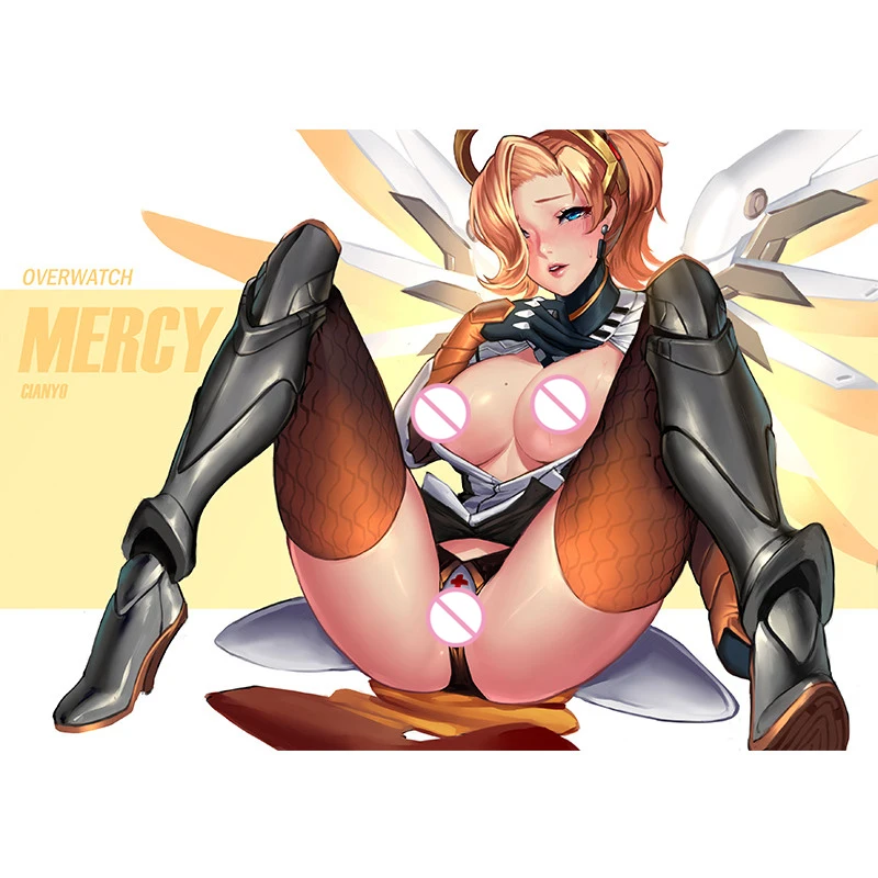 

Custom Print Anime Overwatch Mercy Nude Sexy Girl Art Posters HD Wall Art Canvas Painting for Living Room Home Decor Picture