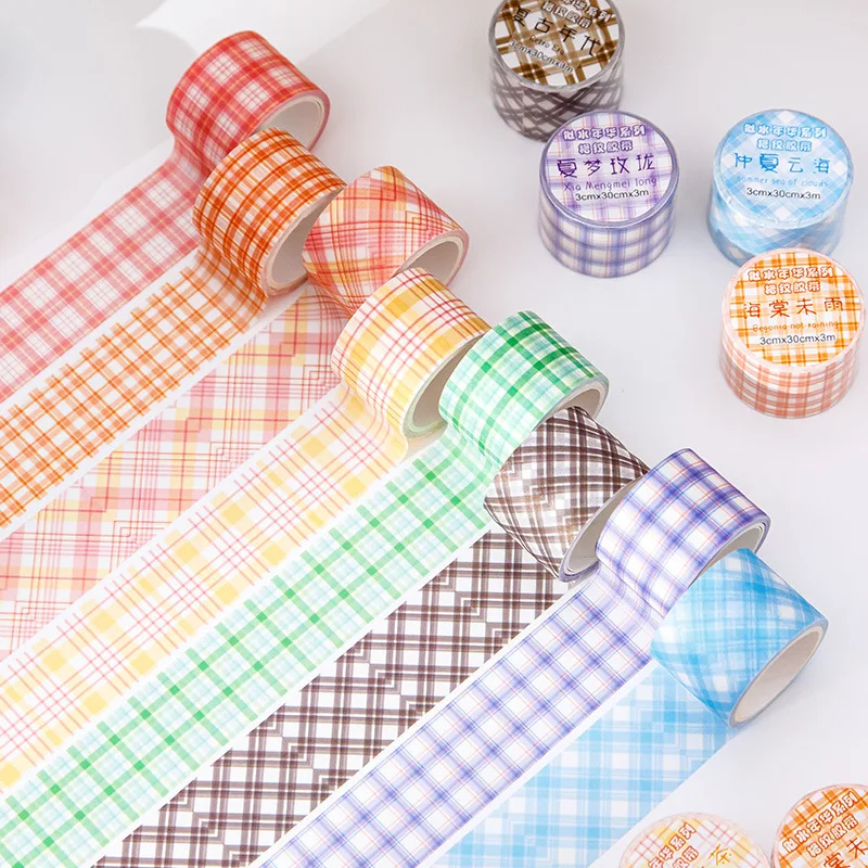 And Notebook Aesthetic Stationery School And Office Supplies Colorful Plaid Pattern Sticker