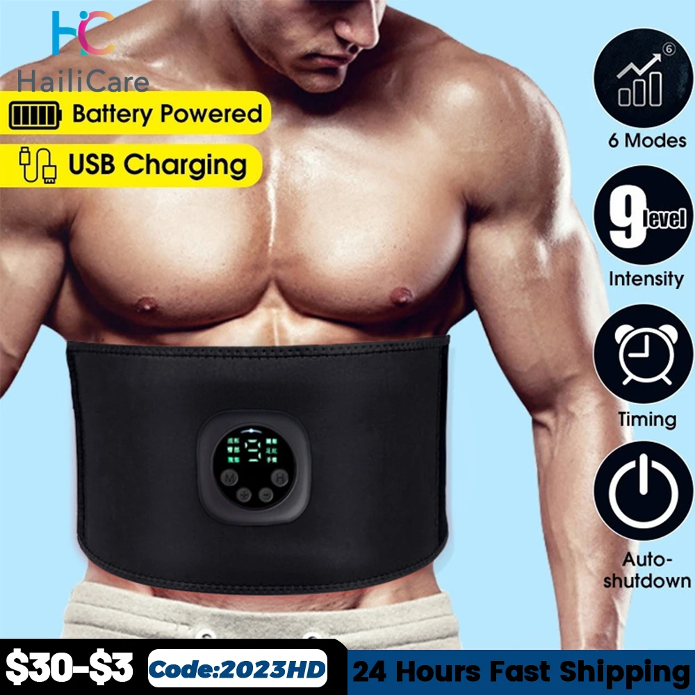 

EMS Electric Abdominal Body Slimming Belt Waist Band Smart Abdomen Muscle Stimulator Abs Trainer Fitness Lose Weight Fat Burn