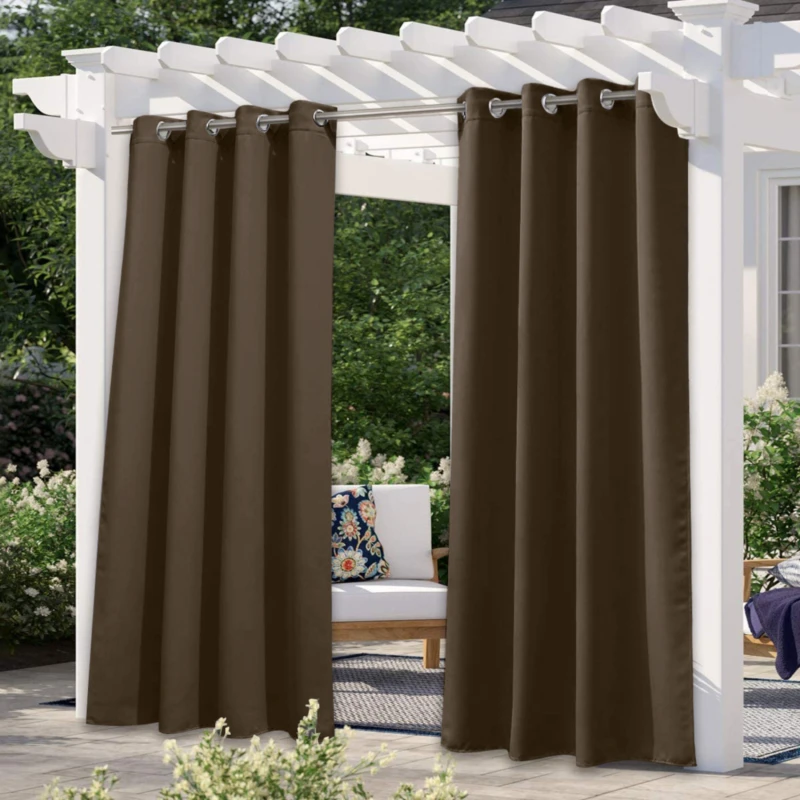 

Outdoor Curtains Waterproof Opaque Curtain Blackout Light Blocking UV protection Sun Protection Curtains for Balcony Garden Yard