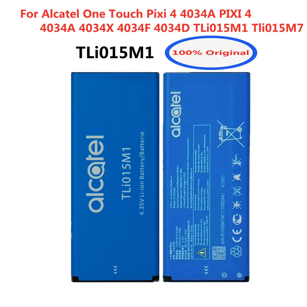 Оригинальная батарея 1530mah TLi015M1 Tli015M7 для Alcatel One Touch Pixi 4 4034A PIXI 4 4034A 4034X 4034F 4034D