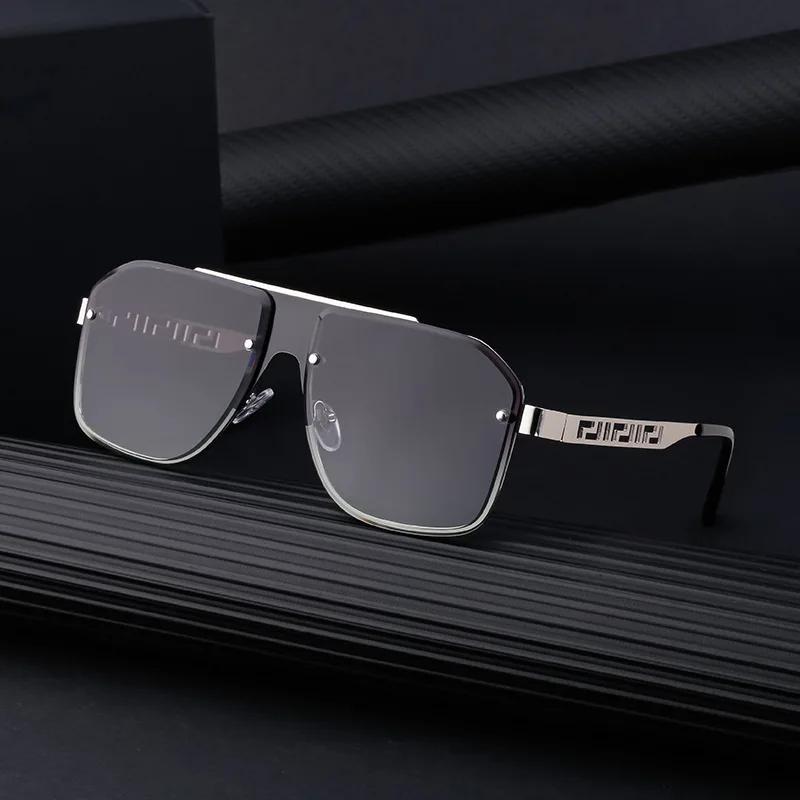 

New Retro Square Frame Cut-Edge Personalized Hollow Glasses Leg Sunglasses