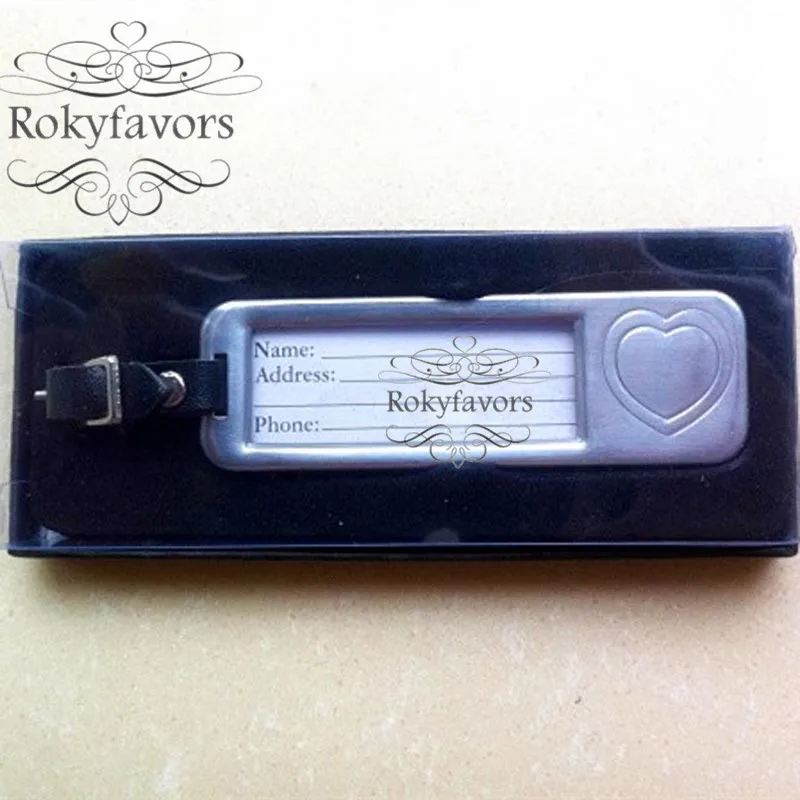 12 шт. серебристые бирки для багажа в форме сердца