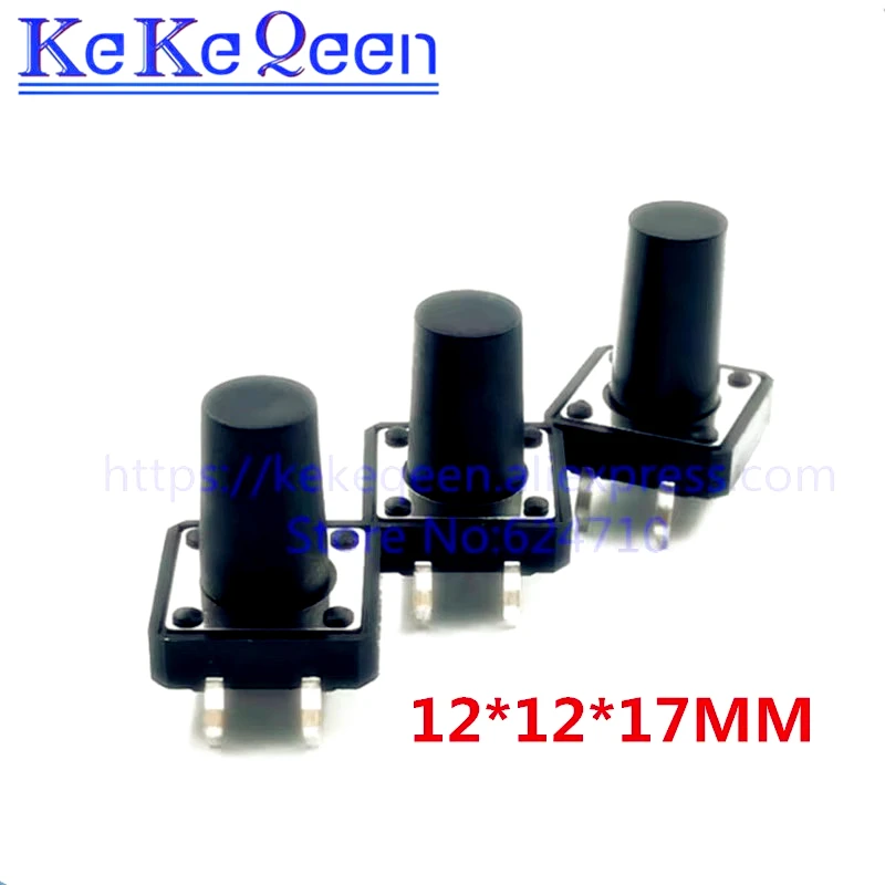 

50 шт./лот 12*12*17 мм 12x12x17 мм сенсорная кнопка Микро-переключатель прямой подключения самосброс 12*12*17 кнопочная Кнопка DIP 4 контакта 12*12*17