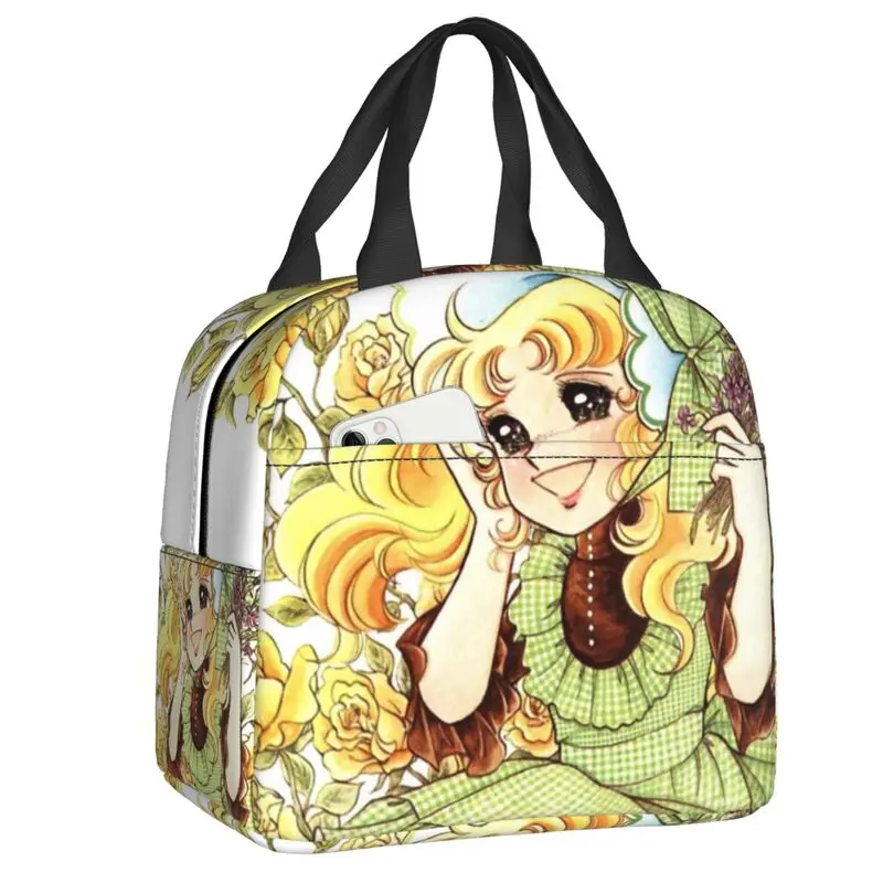 

Manga Candy Candy Thermal Insulated Lunch Bags Women Kawaii Anime Lunch Container for Outdoor Camping Storage Food Bento Box