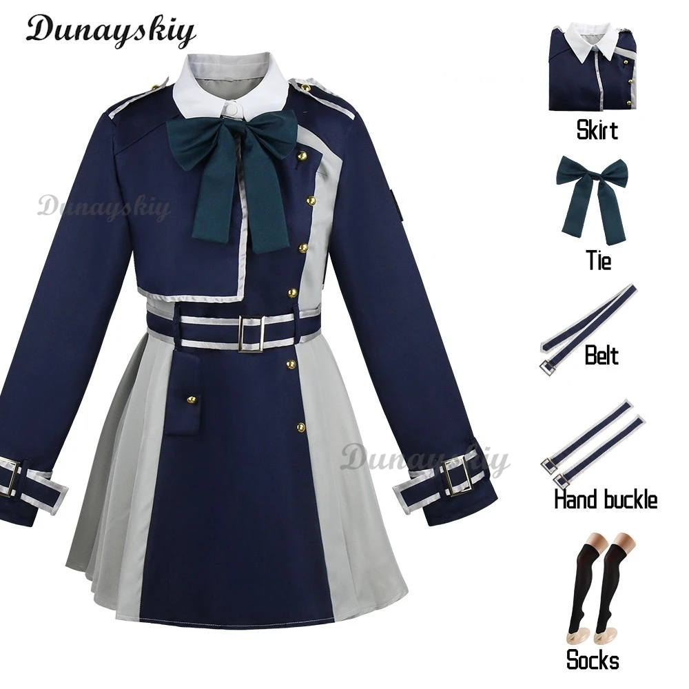 Lycoris отдача nishikier Chisato Inoue Takina косплей костюм платье униформа парик Полный