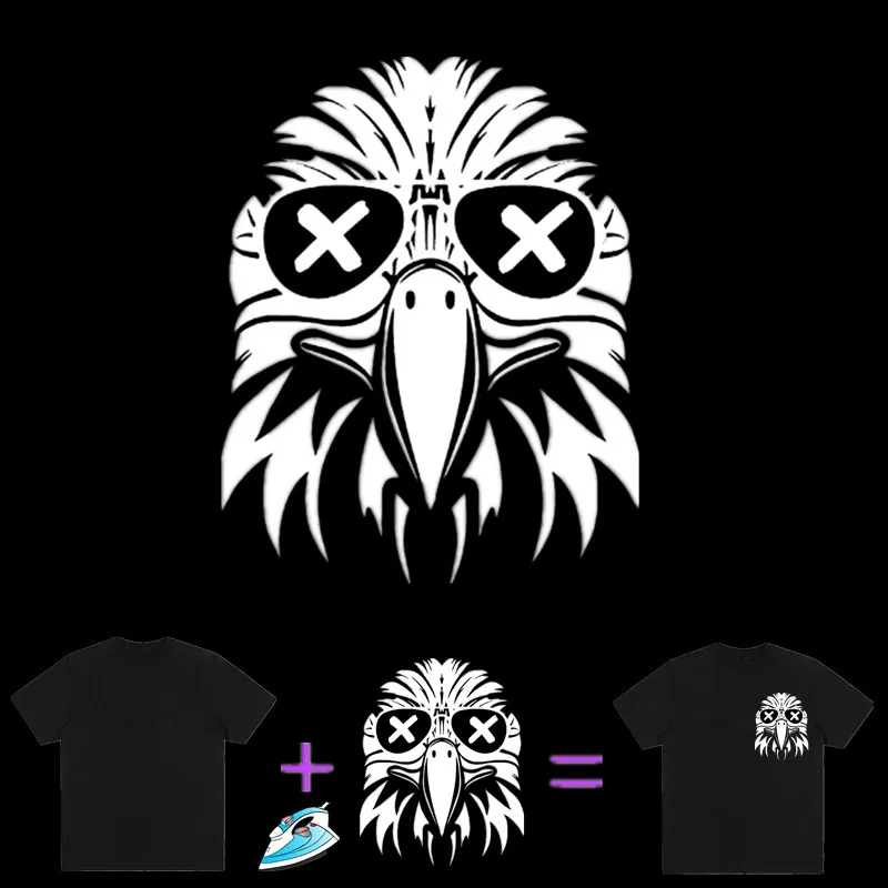 2 шт. теплопередающие нашивки из ПВХ флуоресцентные с головой орла сделай сам