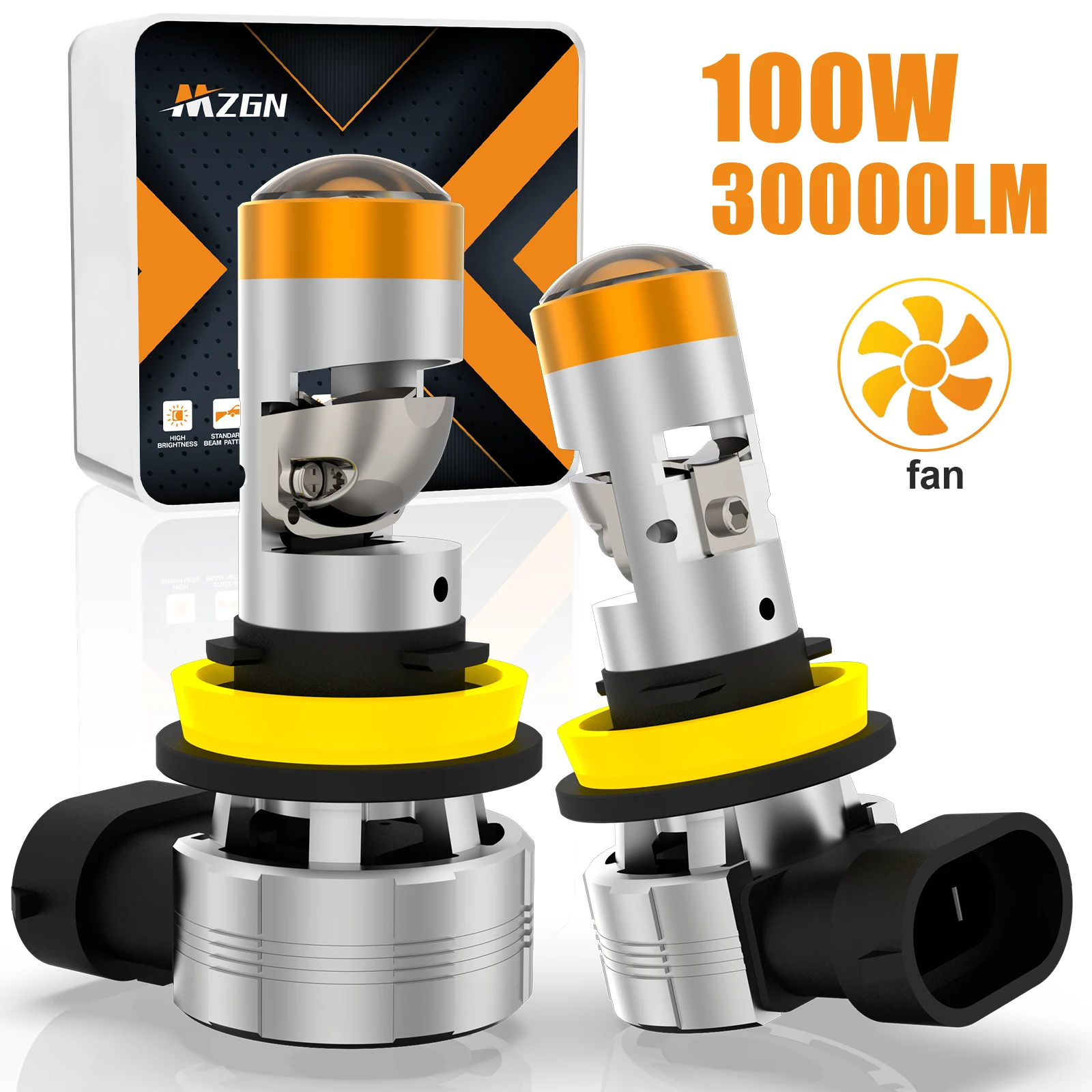 2 шт. лампы для фар головного света H7 H18 9005 9006 9012 H11 H4 HB3 HB4 6000 лм