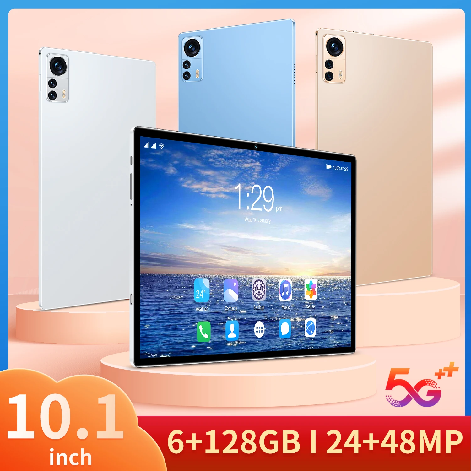 

Tablet Pc 10.1 Inch Android 12 Tablets Octa Core Google Play 4G LTE Phone Call GPS WiFi Bluetooth 10 Inch Glass Panel