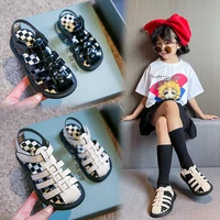 girls cut outs sandals new summer new wide gladiator children plait pu leather comfortable beach sandal kids young shoes baby