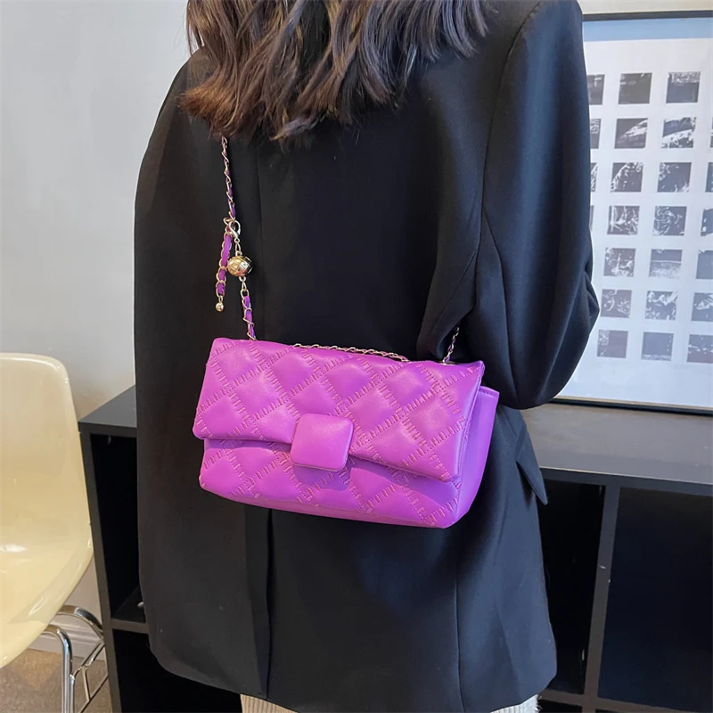 High Quality Luxury Women Brand Plaid Quilted Crossbody Bag Fashion Chain Flap Messenger Bag For Women Versatile Fashion Trendy