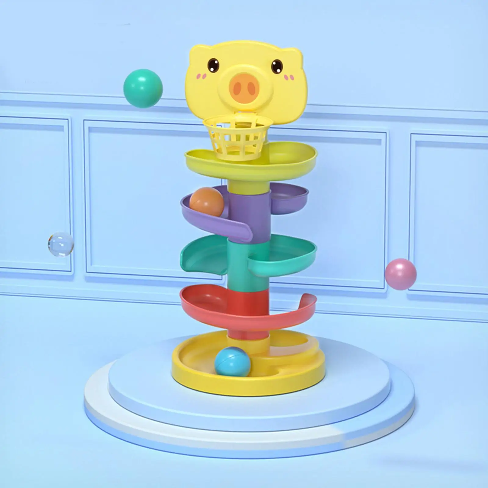 

Ball Swirling Toy Ball Ramp Activity Center Ball Montessori for Ages Kids