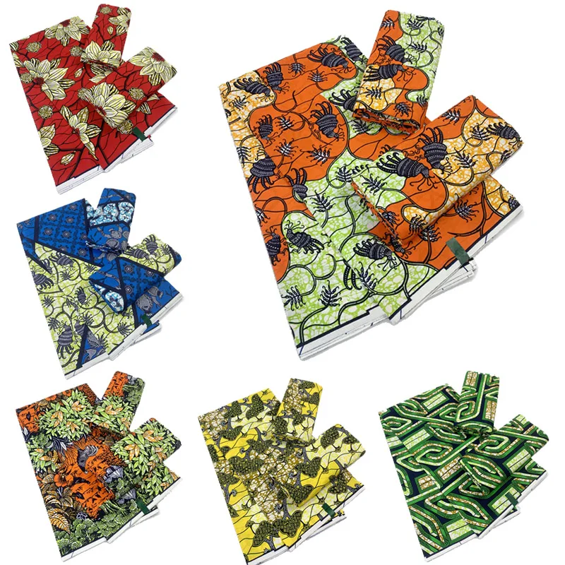 

2023 Newest Wax High Quality Africain Print Wax Fabric Tissue Wax Africain 100% cotton 6 yards of wax fabric for women dress