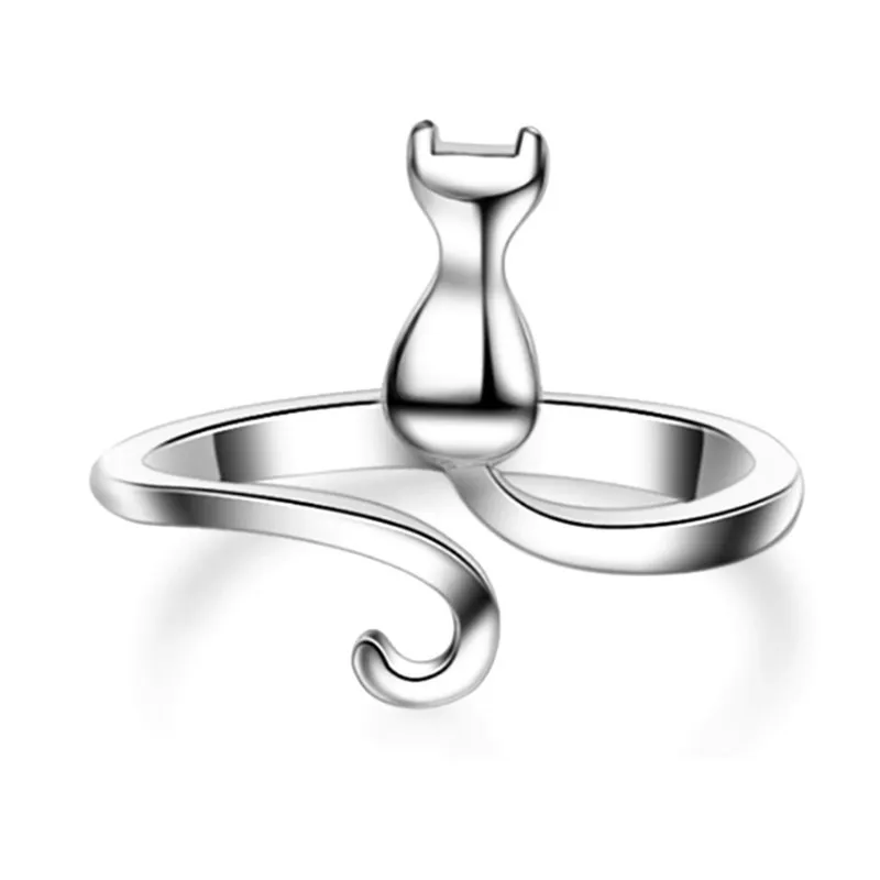 

925 Sterling Silver Cat Aesthetic Rings For Women Engagement Luxury Designer Fine Jewelry Offers With Free Shipping Jewellery