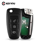 KEYYOU 4D63 4D60 чип 433 МГц ASK флип-брелок для Ford C-Max Focus Fiesta Mondeo 3 кнопки дистанционного управления ключами HU101 Blade