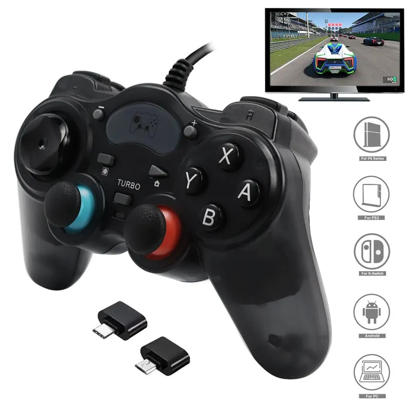 

7in1 Wired Controller Gamepad Android Joystick Joypad with OTG Converter For PS3/PS4/PC/PC360 For Switch NS support steam games