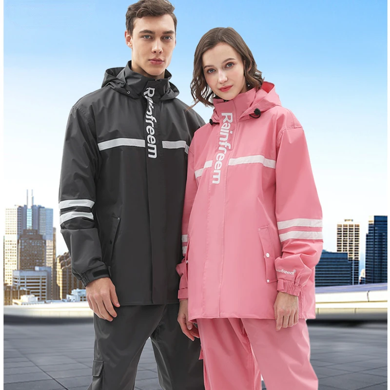 Cycling Split Rain Poncho Powerful Waterproof Rain Cover Reflective Design Rain Equipment
