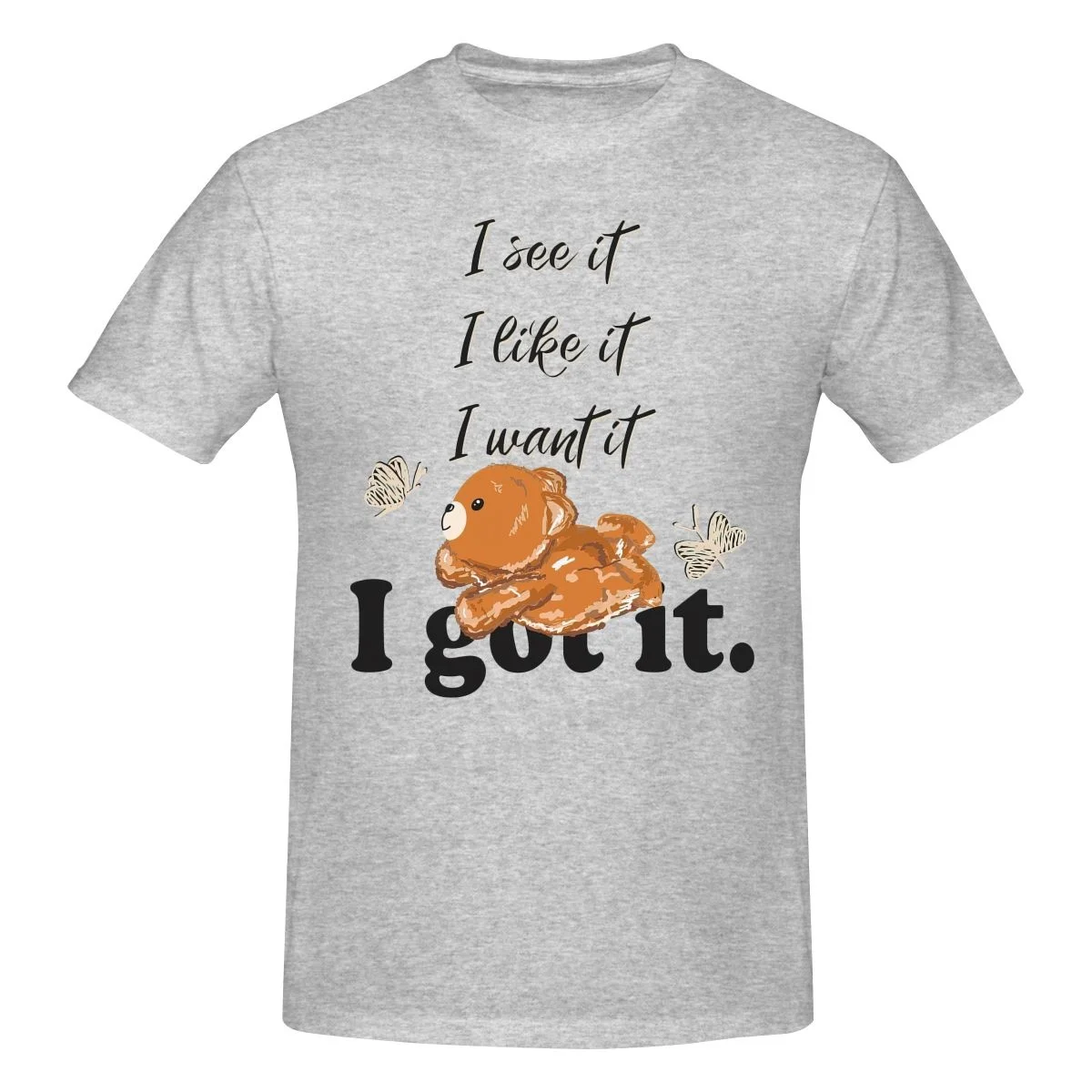 

Teddy Bear Catching A Butterfly T-Shirt Clothing Graphics Tshirt Short Sleeve Sweatshirt undershirt Unisex Shirt Tee