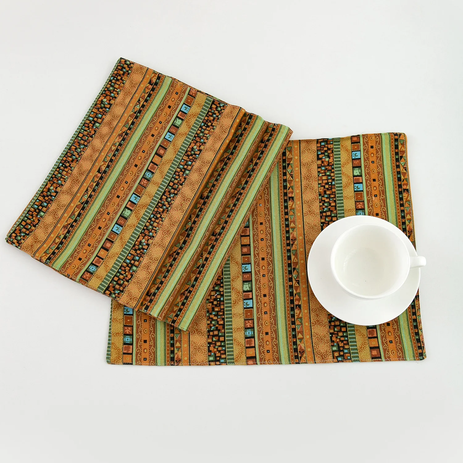 

Скандинавский домашний декор, коврик для стола в полоску, Желтый Американский Теплоизоляционный тканевый коврик, декоративный обеденный с...