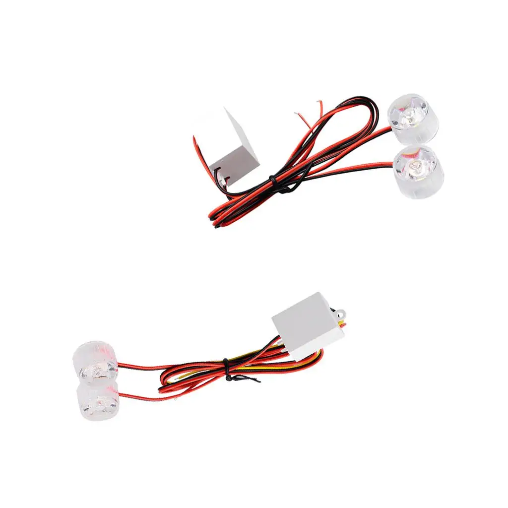 

2x 12-85V Car Flashing Emergency Warning LED Strobe Lights Flasher Red+Blue