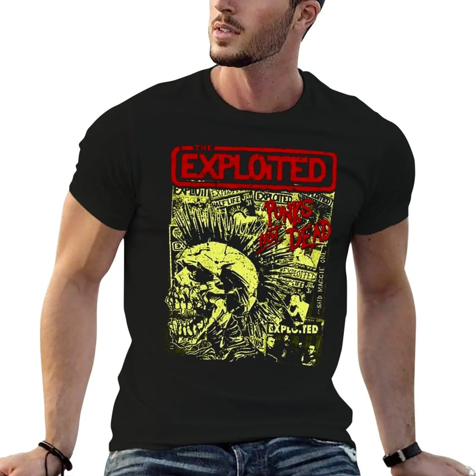 Фото Футболка The Exploited, минималистичная однотонная футболка с круглым вырезом №1