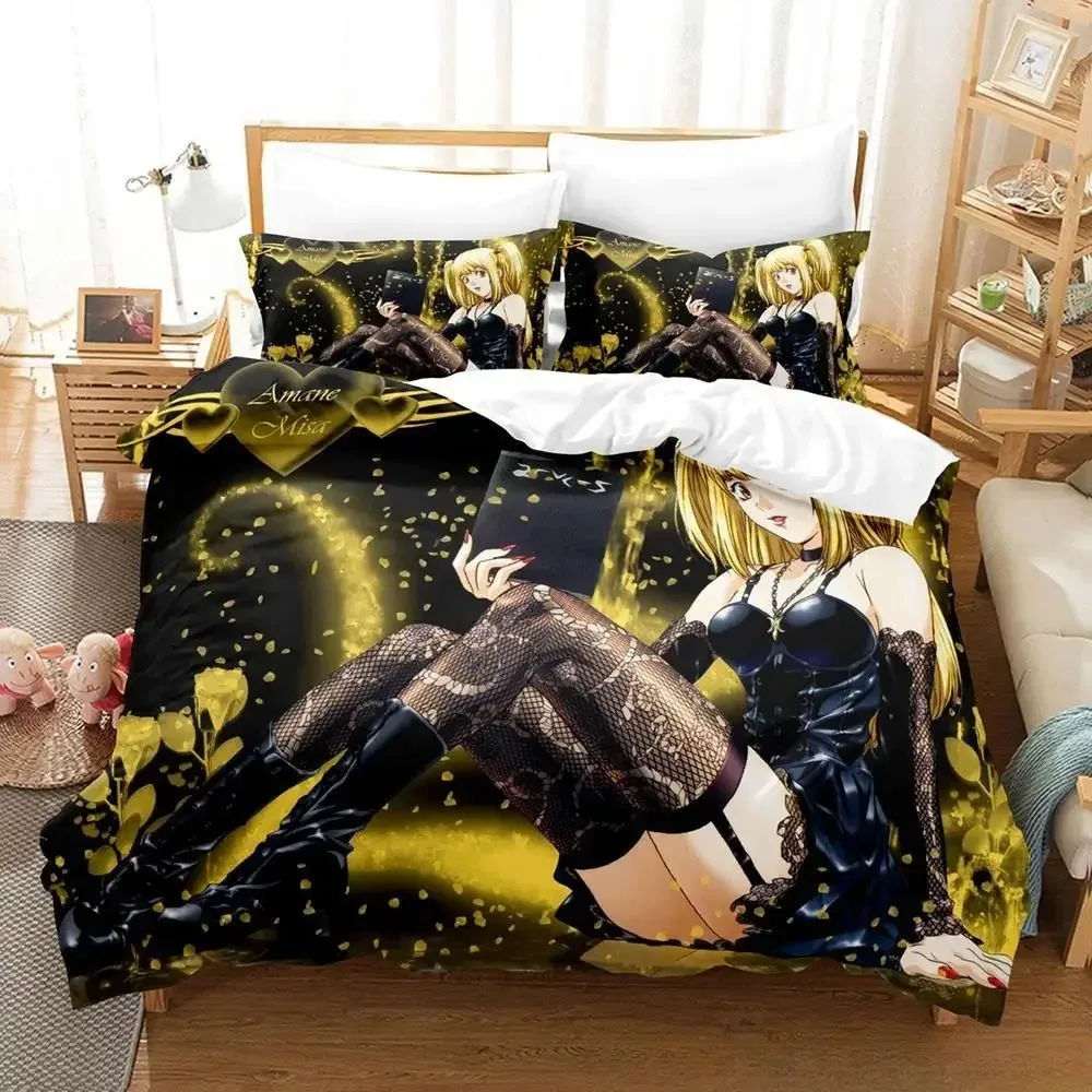 Фото 2024 New Death Note Misa Misa Bedding Set Single Twin Full Queen King Size Bed Set Adult Kid Bedroom Duvet cover Sets Anime Bed №3
