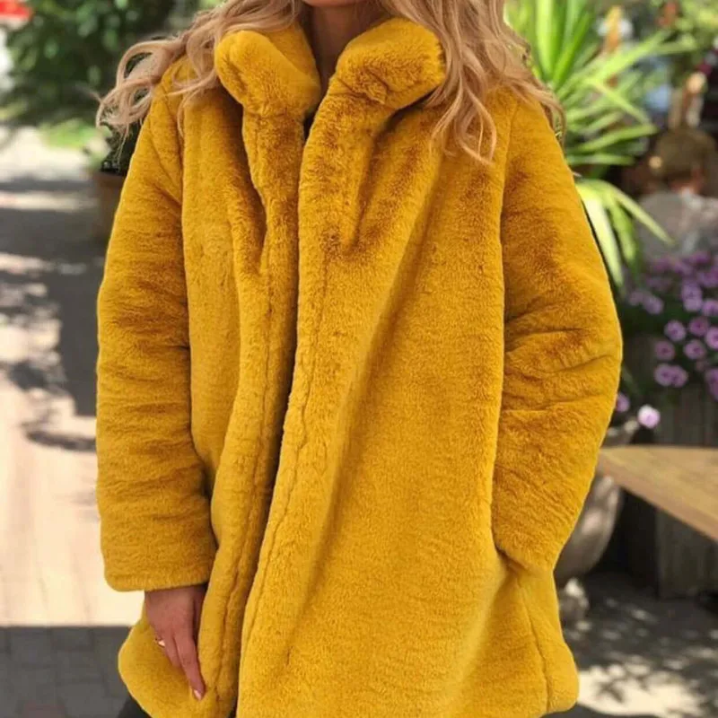 Faux Fur Coat Women 2022 Autumn Winter Casual Long Loose Jacket Female Soft Fur Plush Outwear Thick Warm Oversize Clothing