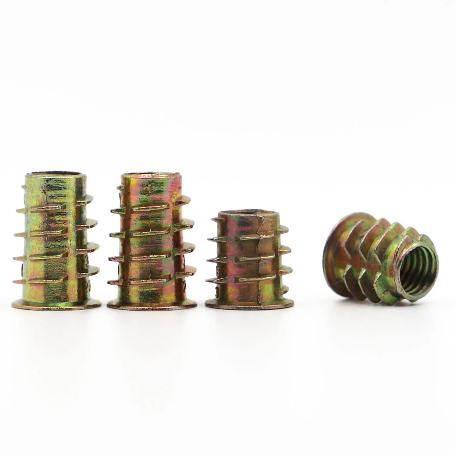 

10pcs Zinc Alloy Thread For Wood Insert Nut M4 M5 M6 M8 M10 Flanged Hex Drive Head Furniture Nuts