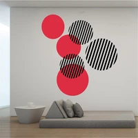 boho abstract circle wall decal circle with strip stickers removable vinyl mural modern home nursery bedroom decor poster hj1543