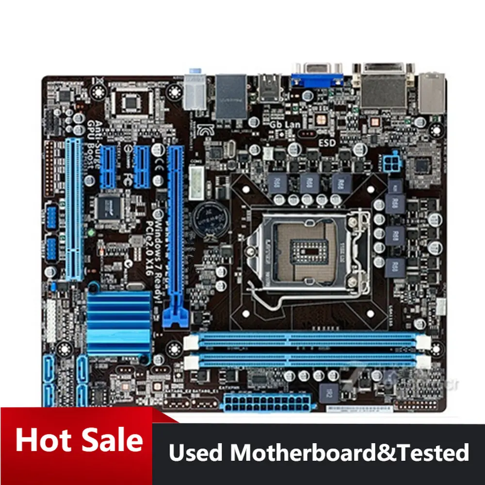 Б/у десктопная материнская плата H61 Socket LGA 1155 i3 i5 i7 DDR3 16G uATX UEFI BIOS протестированная