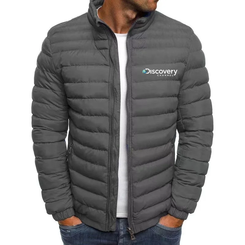 

Discovery-chaqueta acolchada de algodón para hombre, cortavientos informal con cremallera, abrigo de invierno, ropa de abrigo, n