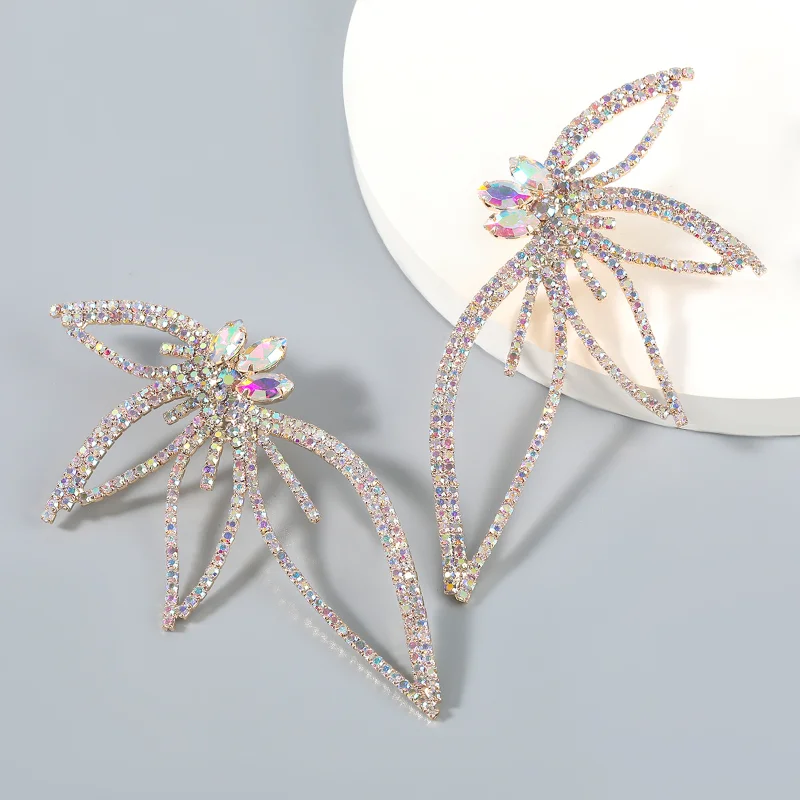 

New Sparkling Rhinestone Flower Drop Earrings Earrings for Women Dinner Party Wedding Accessories Fashion Luxury Jewelry