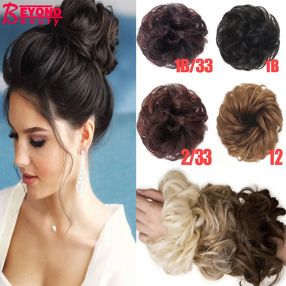 

Synthetic Messy Hair Bun Chignon Scrunchies Fake Hair Synthetic Wrap Curly Ponytail Band Braid Elastic Hairpiece Tail For Women