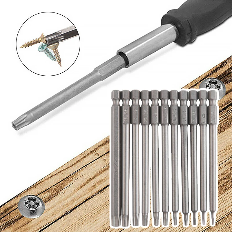 

11/12 pcs Tamper Resistant Safety Drill Magnetic Bit Set Screwdriver Flat Bit 1/4 Hex Bit Screwdriver High Quality 50/70/9