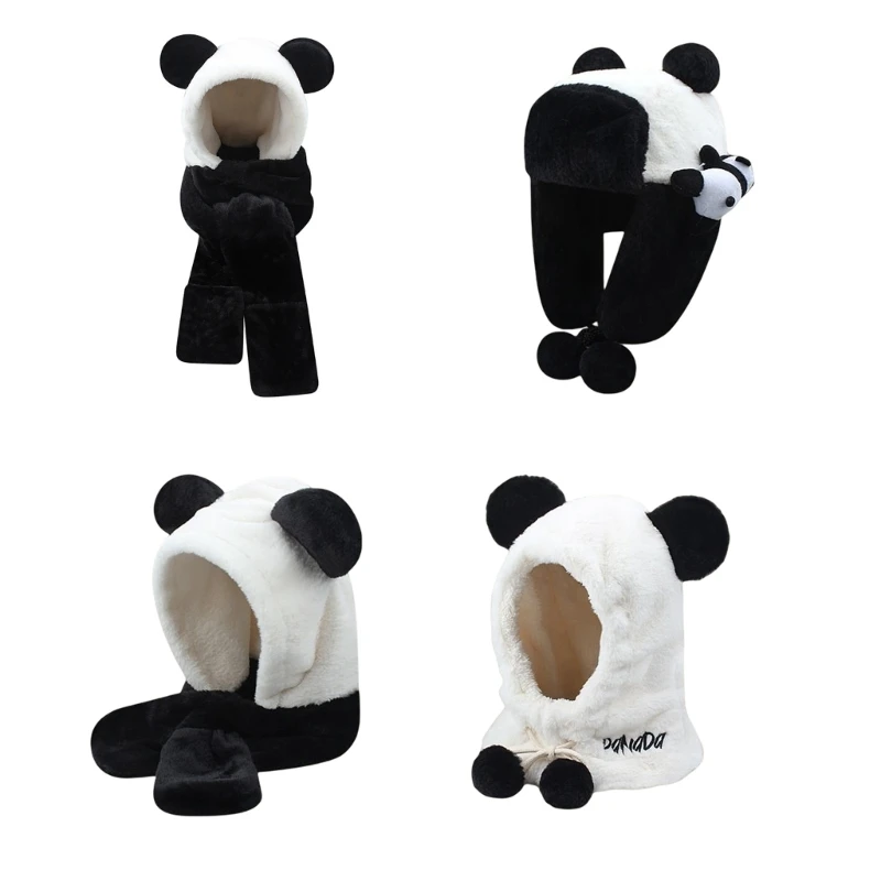 

MXMB Winter Chunky Winter Hooded Hat Panda Warm Winter Festive Gifts