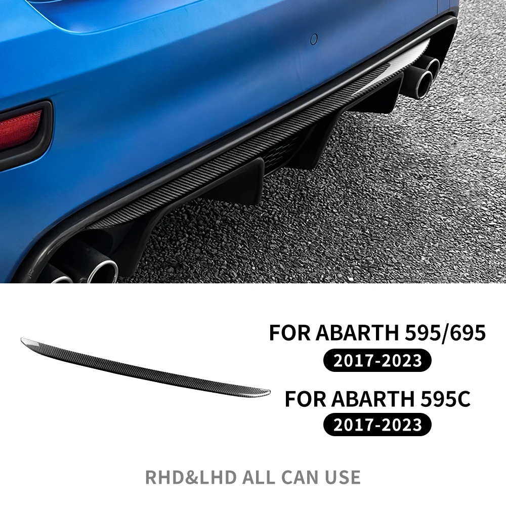 

Настоящее твердое сухое углеродное волокно для Abarth 595 695 595C 2017 2018 2019 2020 2021 2022 2023 2024, декоративная наклейка на передний и задний бампер автомобиля