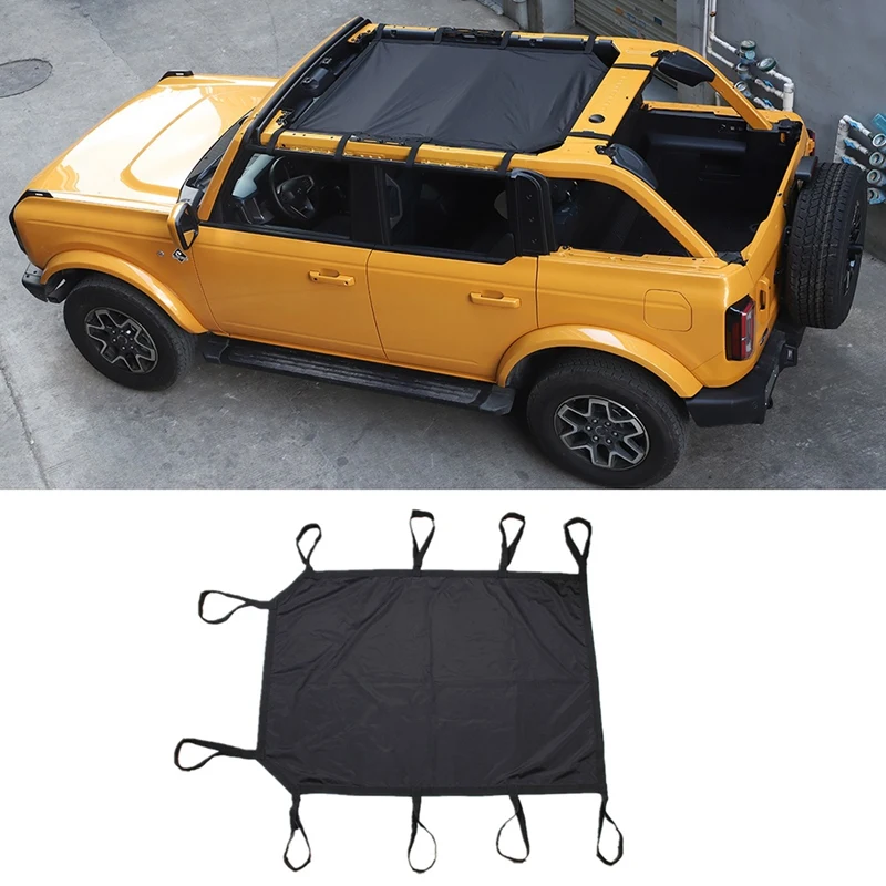 

Фотосетка для Ford Bronco 2021-2022, 4 двери, Солнцезащитная сетка из Оксфордской ткани, полностью закрытая Складная сетка, блок УФ
