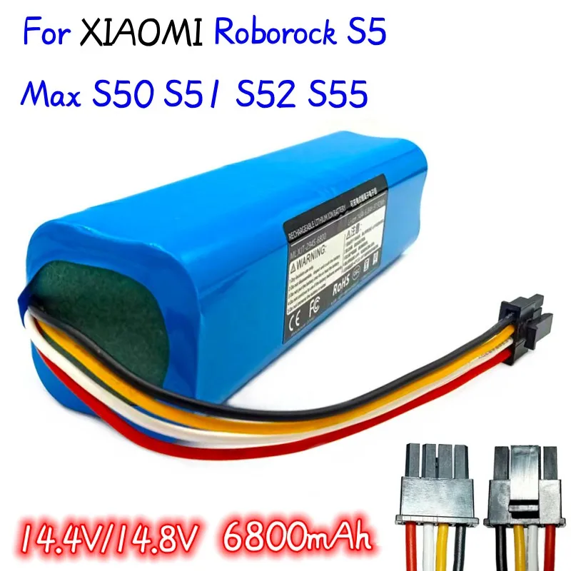 

2023 обновление мАч в аккумулятор для xiaomi Roborock S5 maxS50 S51 S52 S55 робот-подметальщик