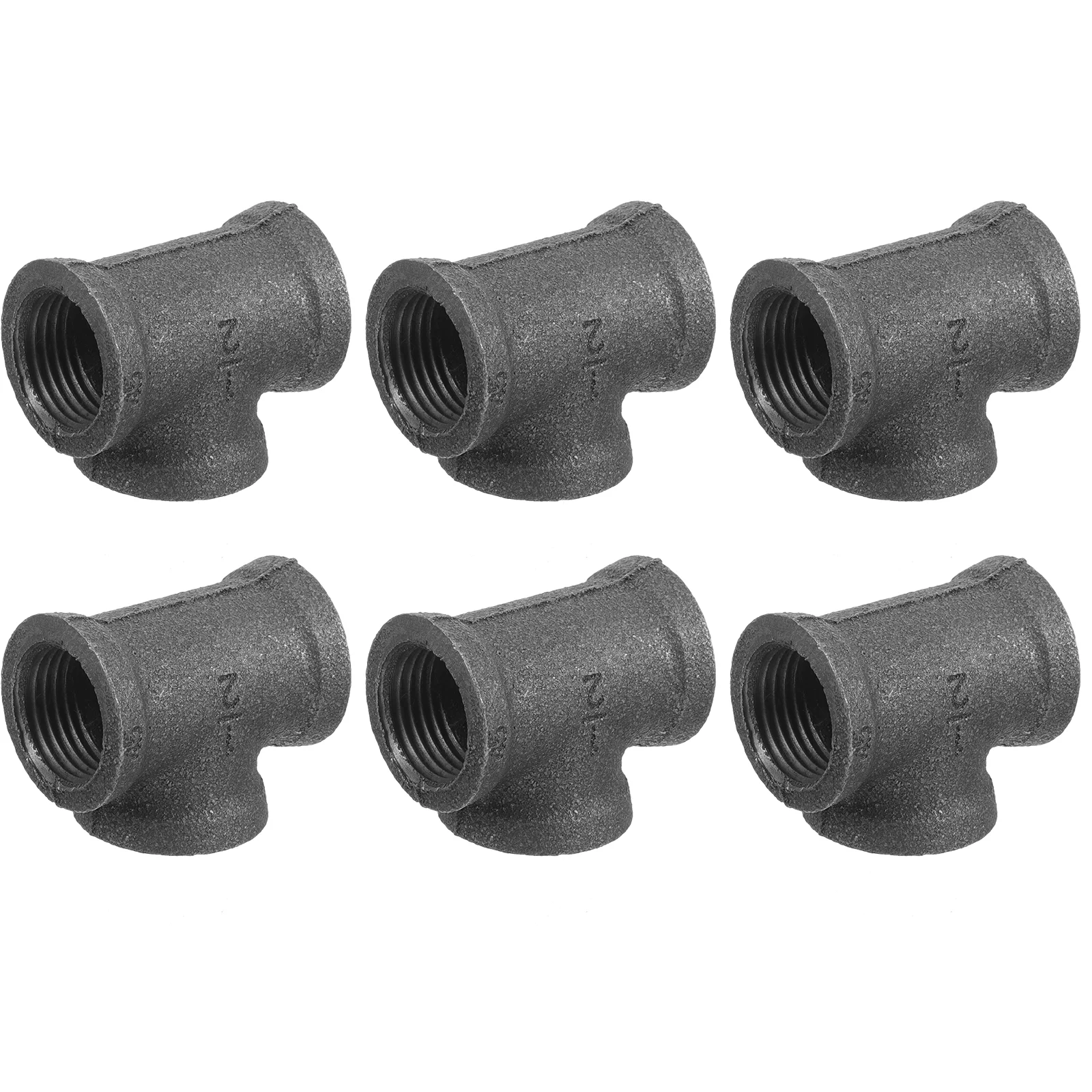 

6 Pcs Tee Fitting Industrial Style Steel Fittings 3 Way Pipe Joint Connector Greenhouse Shed