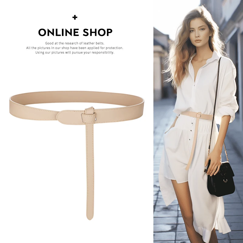 Belt Women Genuine Leather Simple Versitile Fashion Summer New Decoration with Dress Waist Seal Ins Sle