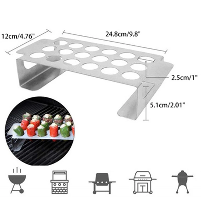 Stainless Steel Chili Pepper Roasting Rack Jalapeno Grill And Corer Set Barbecue For Cook Chicken BBQ Tool