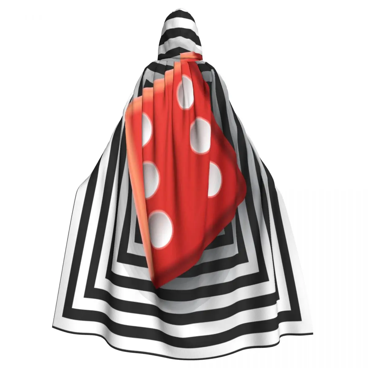 

Adult Cloak Cape Hooded Red Dice Diamonds Circless Medieval Costume Witch Wicca Vampire Elf Purim Carnival Party