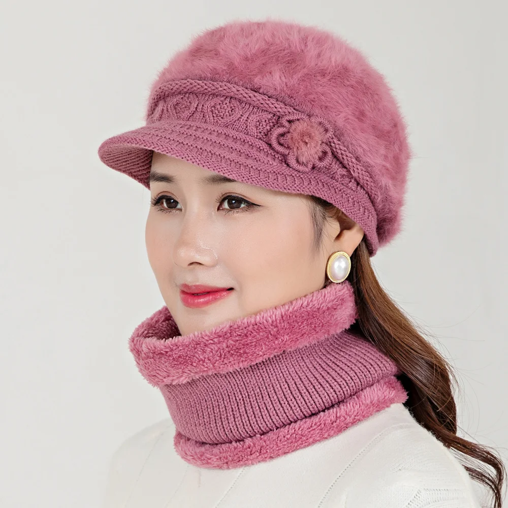 

Новая женская зимняя шапка, сохраняющая тепло, шапка с дополнительным дизайном и воротником, теплые шапки для женщин, Повседневная зимняя в...