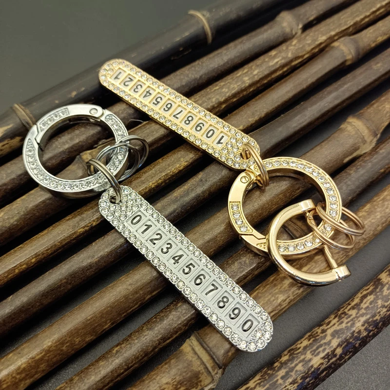 

For Car Keychain Car-styling With Anti-lost Phone Number Plate Keys Ring Auto Vehicle Key Chain Gift Phone Number Card Keyring