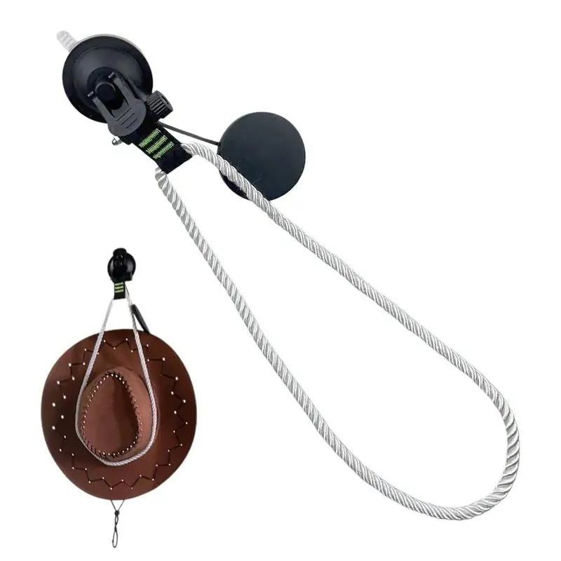 

Car Hat Holder Anti-Rust Stable Smooth Hat Mounts With Suction Cup Multifunctional Rope Holder For Doors Walls Trucks Pickups