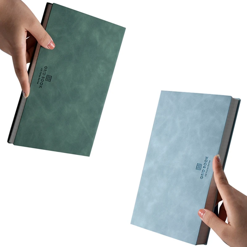 

2Pcs Notebook A5 Thickened Large Business Super Thick Grid Blank Grid Diary Notebooks And Journals,Green & Pink