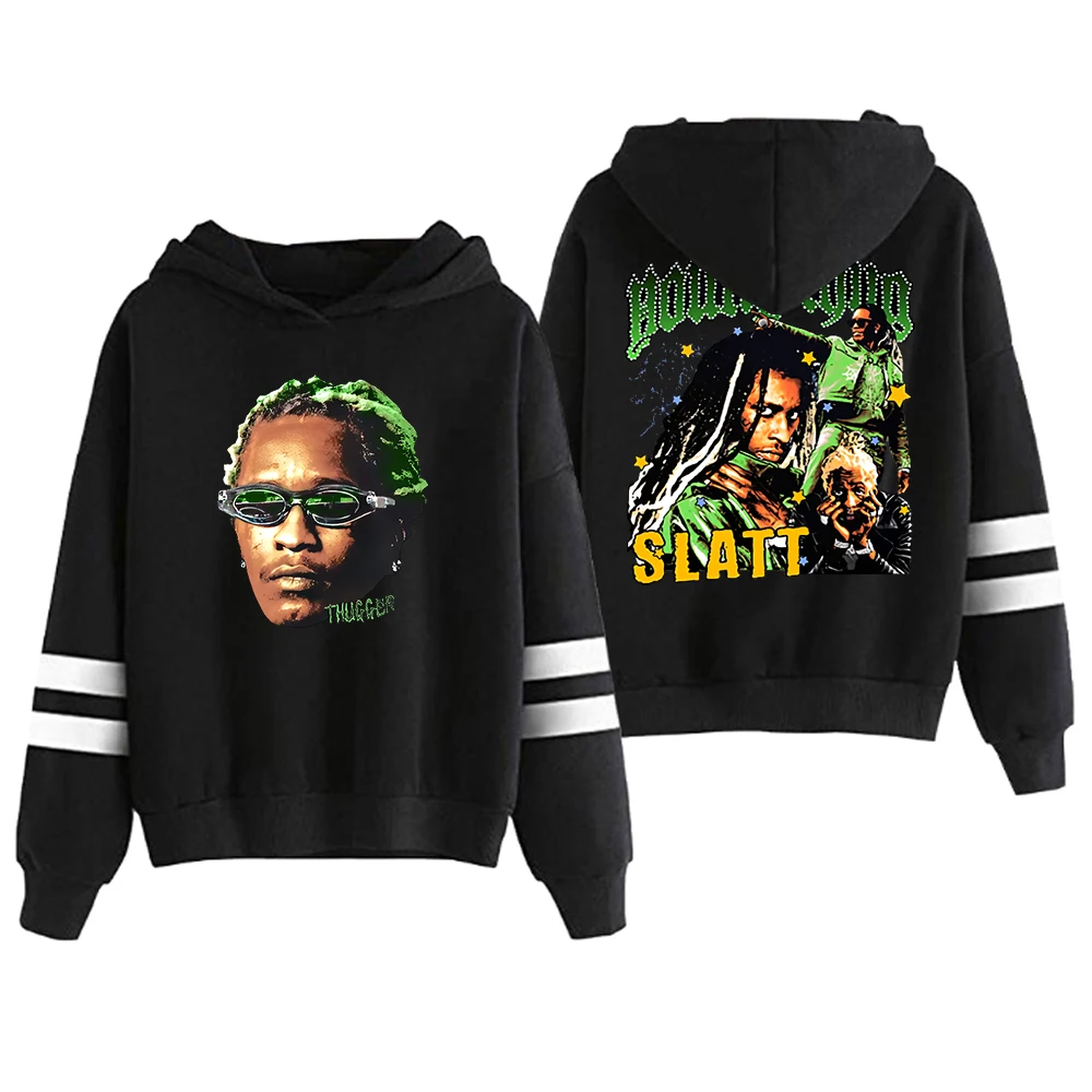 

Young Thug Hoodie 2023 Tour SLATT Merch Pocketless Parallel Bars Sleeve Streetwear Men Women Hooded Sweatshirt Vintage Clothes