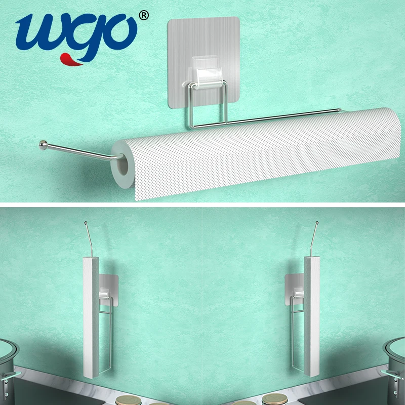 Wgo держатель для туалетной бумаги настенный клей без дрели полотенец из