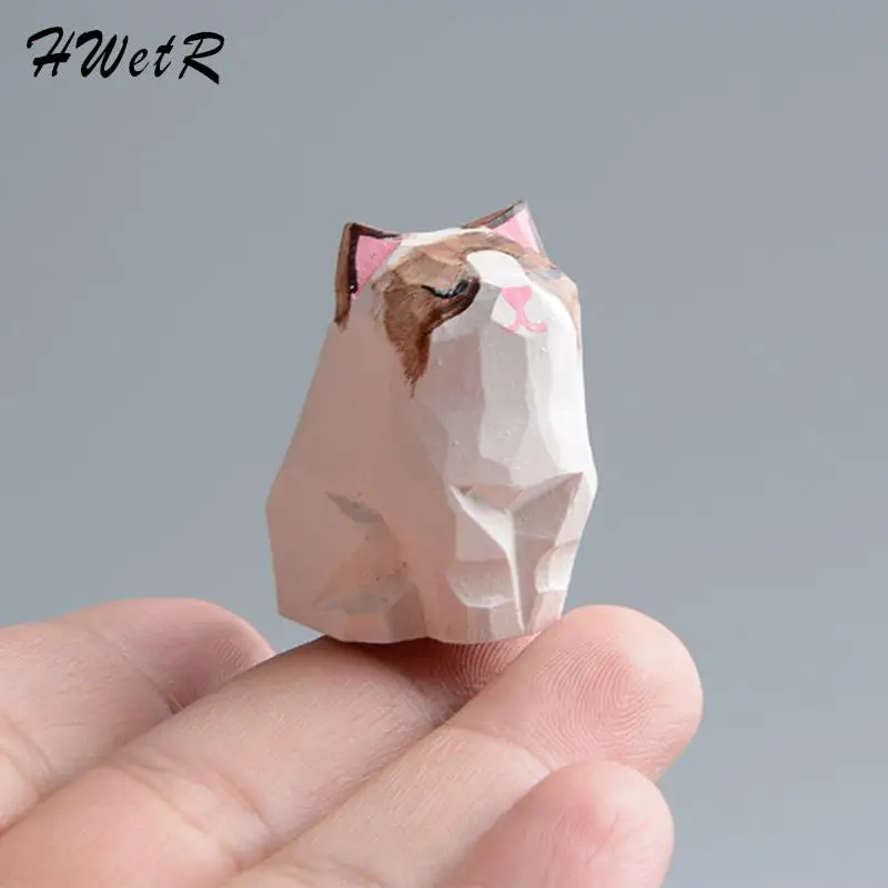 

Creative Handmade Carving Crafts Kitten Ornaments Small Animal Key Chain Student Backpack Pendant Desktop Cat Decoration