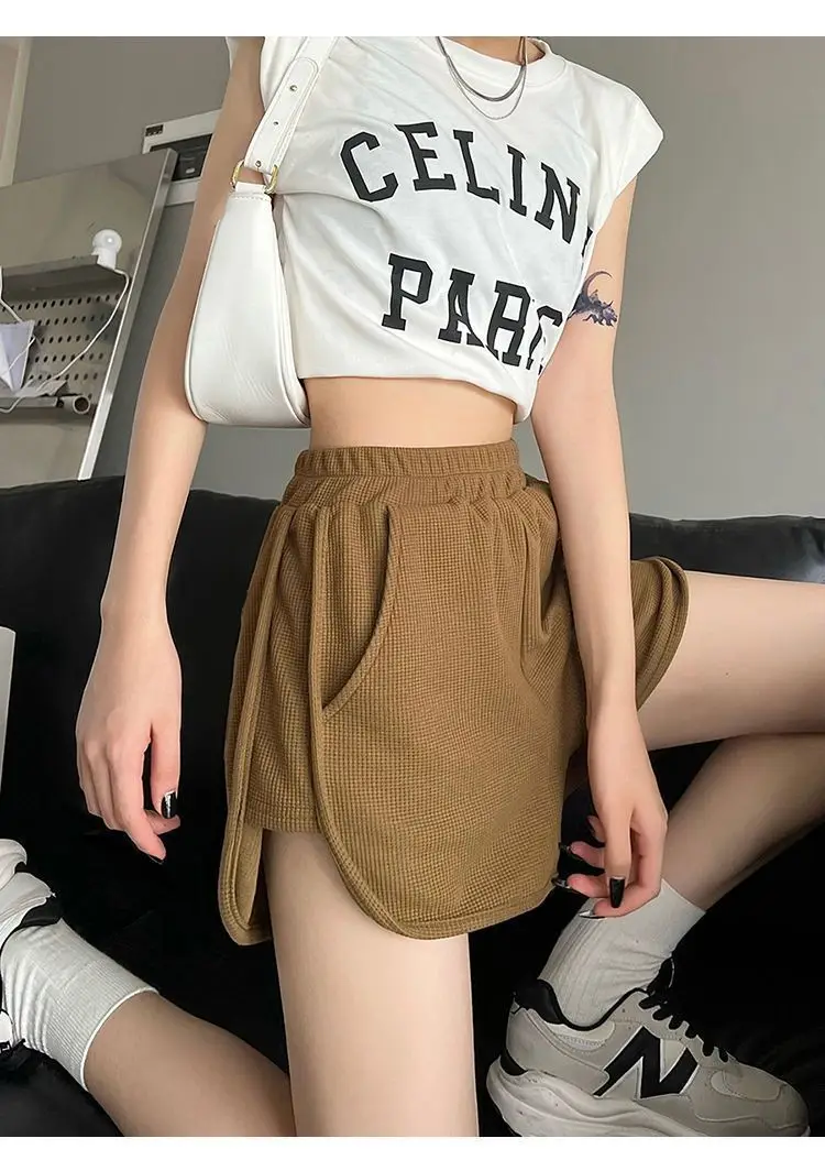 Women's Shorts Hot Pants Sports Shorts Homewear Solid Color Pockets Casual High Waisted Women Loose Casual running Short